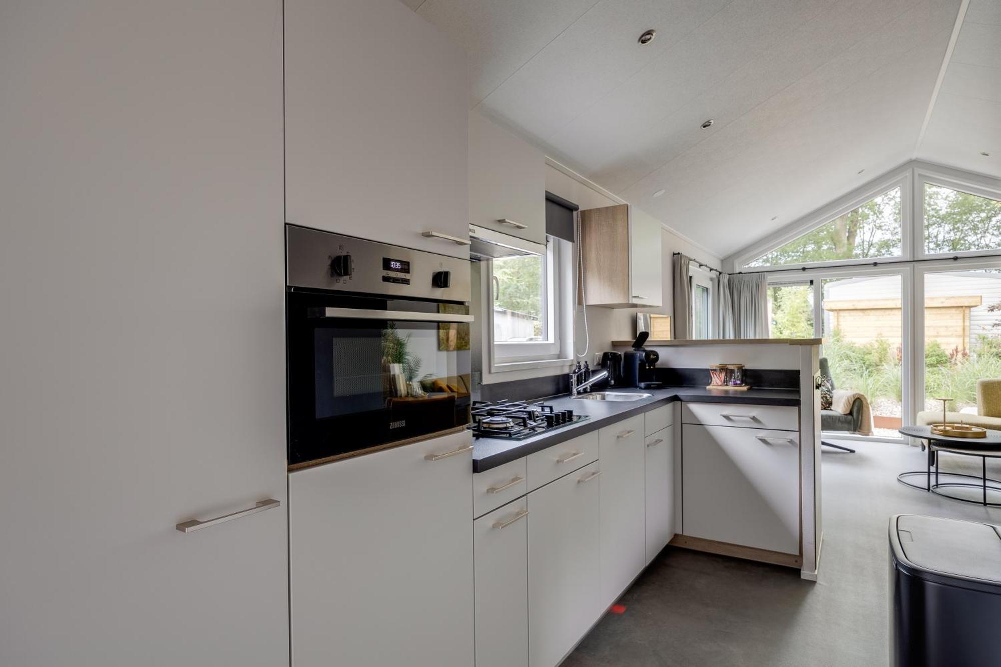 Modern Ingericht Chalet Op Groen Park Op De Veluwe エーペ エクステリア 写真