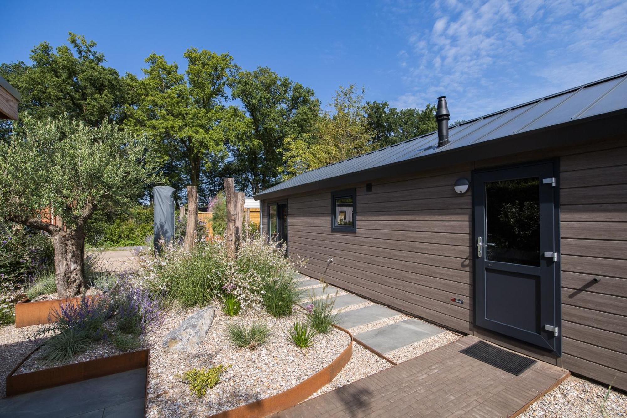 Modern Ingericht Chalet Op Groen Park Op De Veluwe エーペ エクステリア 写真