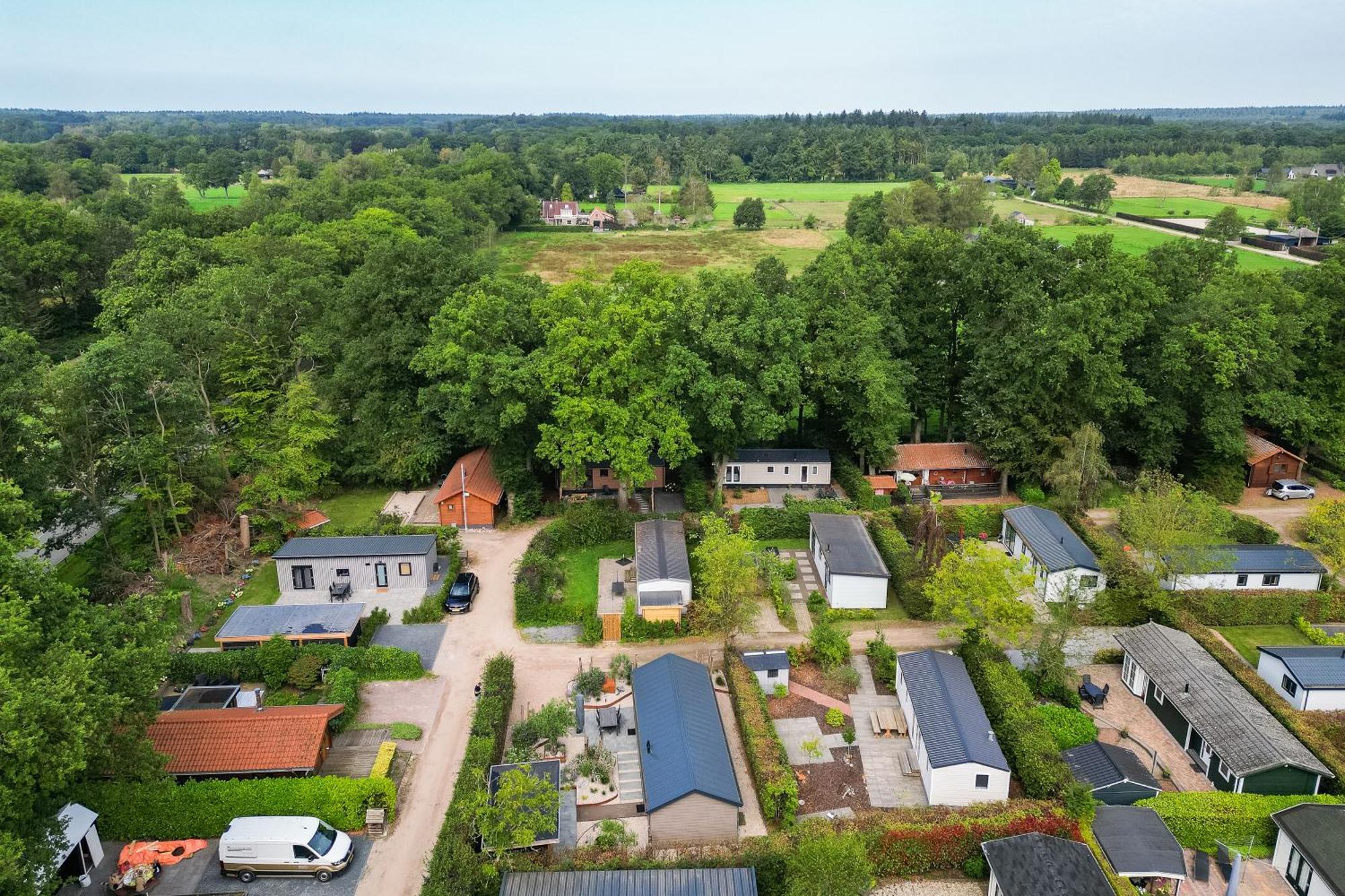 Modern Ingericht Chalet Op Groen Park Op De Veluwe エーペ エクステリア 写真