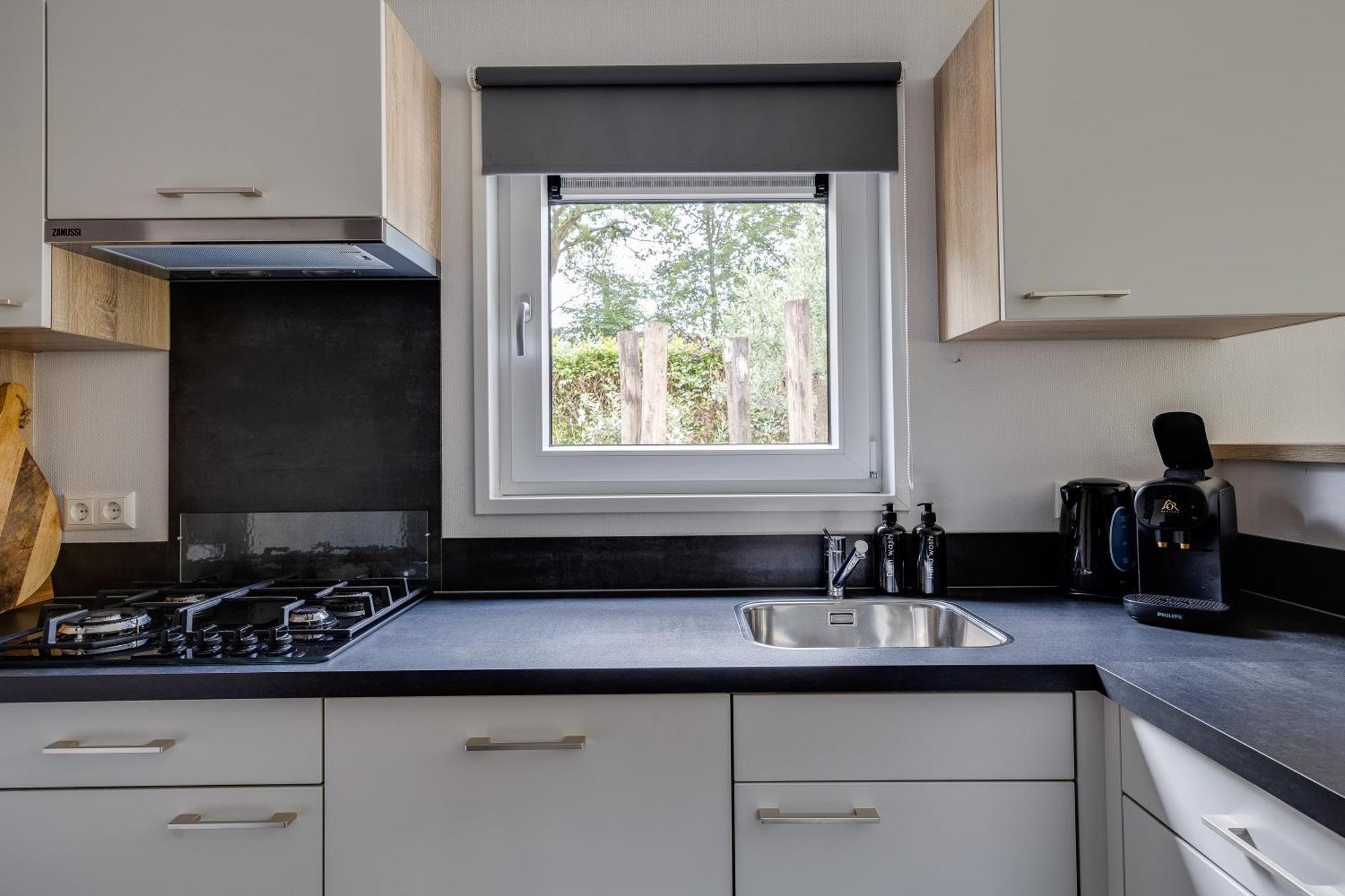 Modern Ingericht Chalet Op Groen Park Op De Veluwe エーペ エクステリア 写真